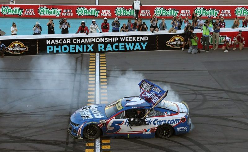 Larson wins second NASCAR championship in crushing blow to Hamlin